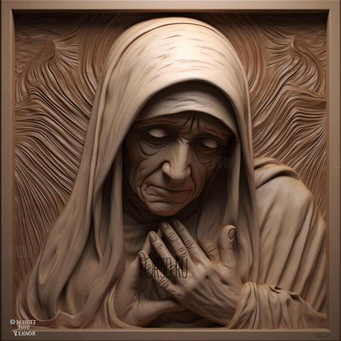 Mother Teresa 1 stl model for CNC